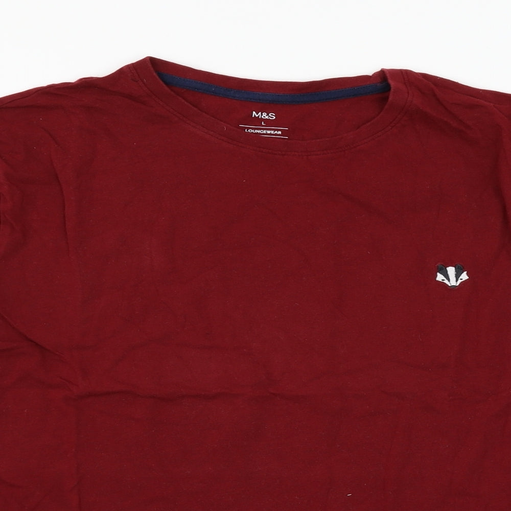 Marks and Spencer Mens Red  Jersey  T-Shirt Size L