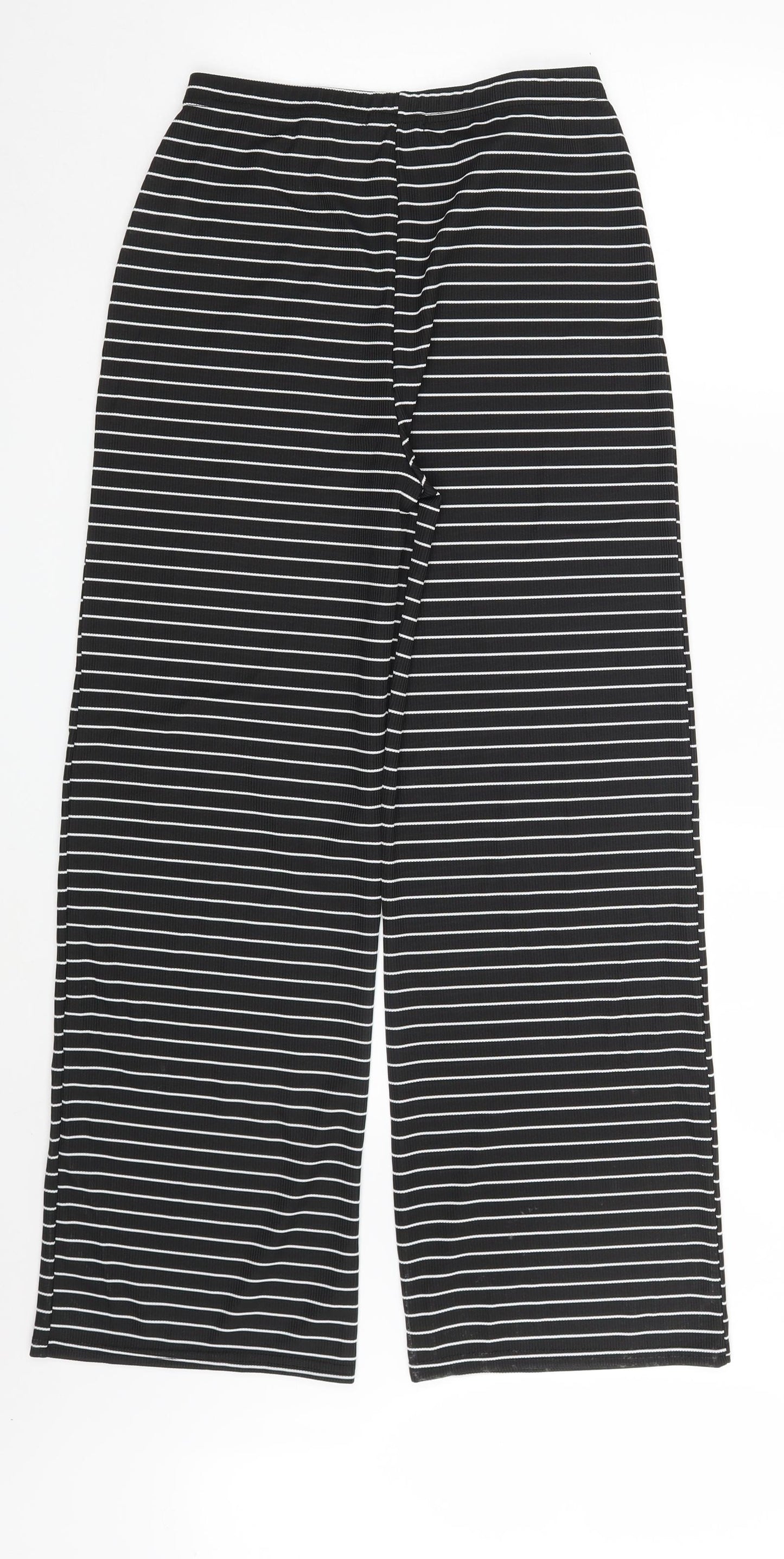 Boohoo Womens Black Striped  Bloomer Trousers Size 12 L27 in