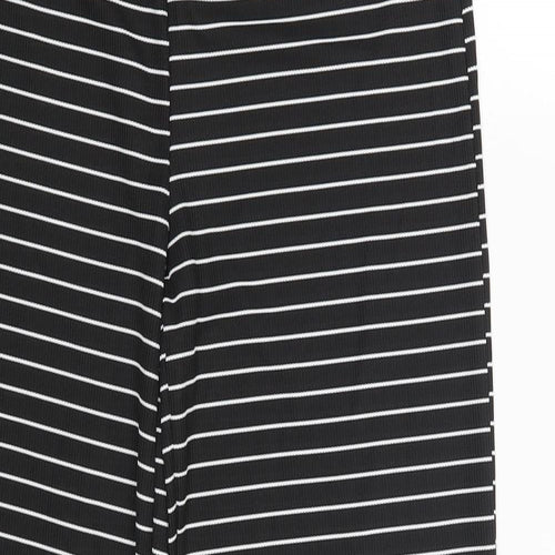 Boohoo Womens Black Striped  Bloomer Trousers Size 12 L27 in