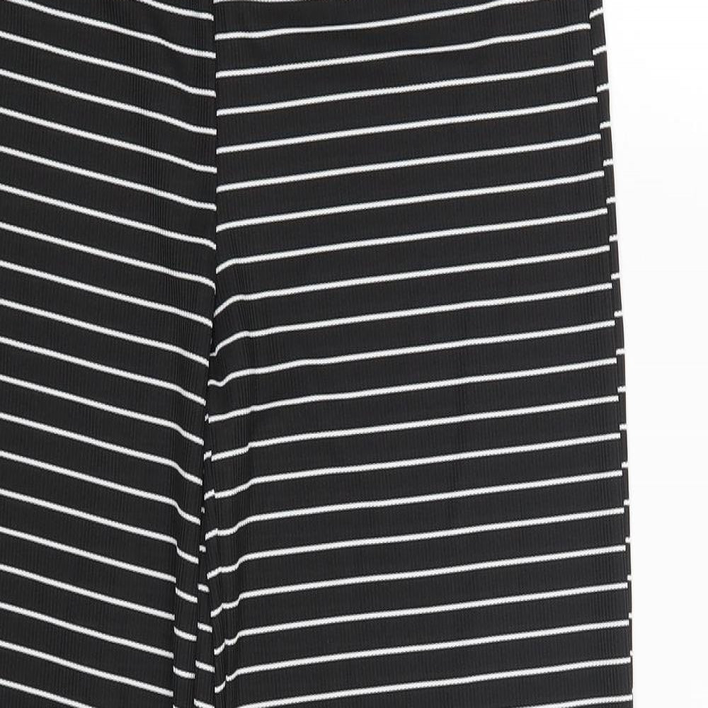 Boohoo Womens Black Striped  Bloomer Trousers Size 12 L27 in