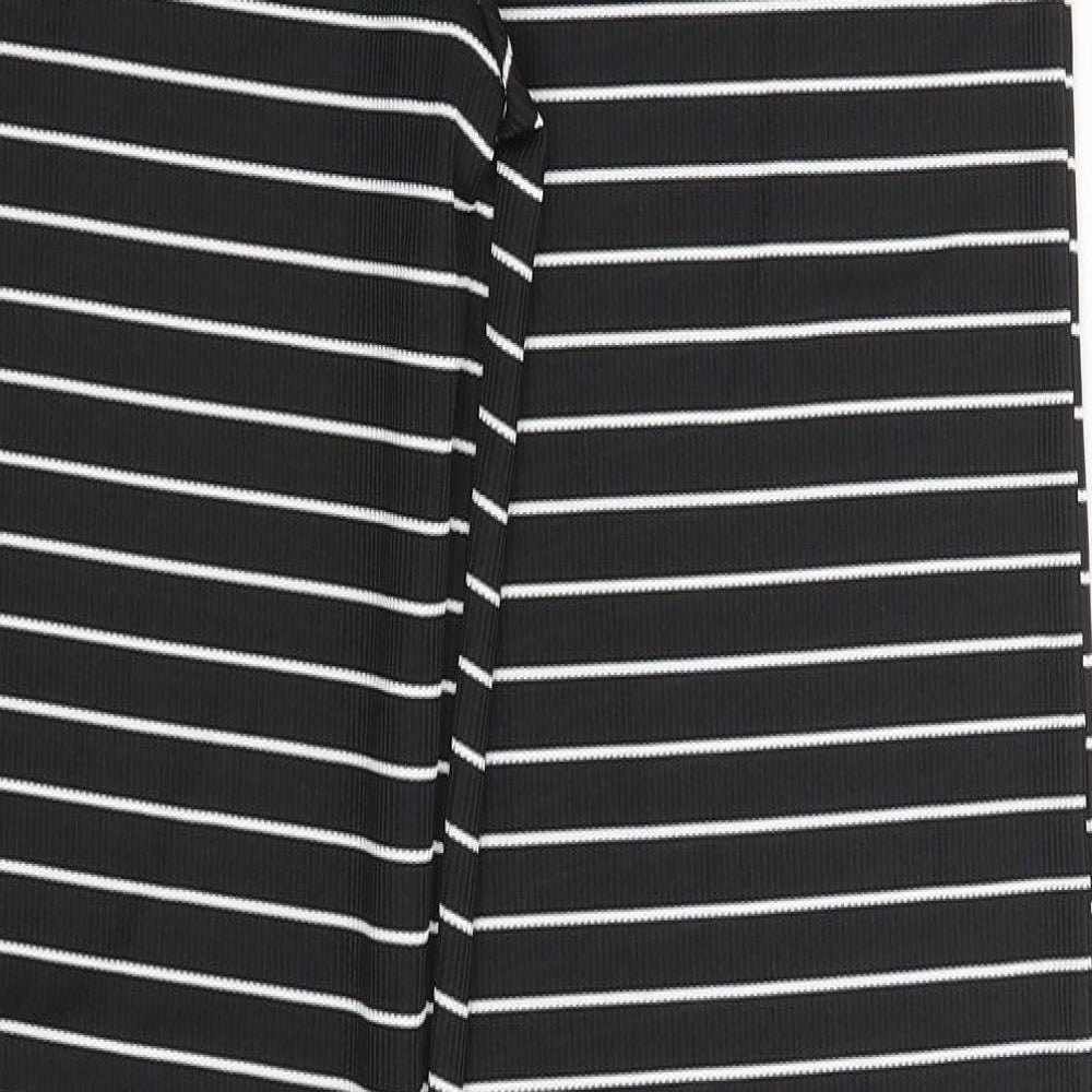 Boohoo Womens Black Striped  Bloomer Trousers Size 12 L27 in