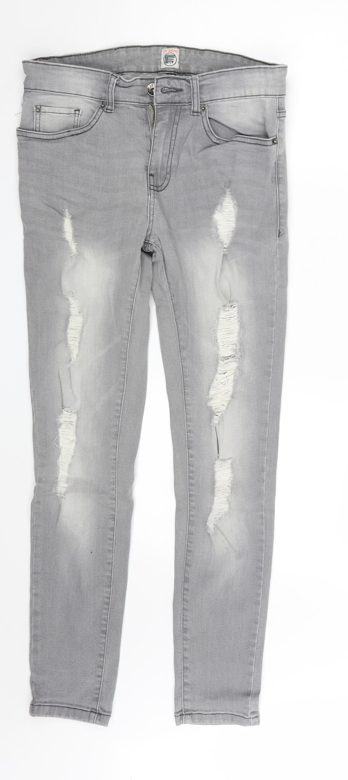 Zeenzo Womens Grey  Denim Skinny Jeans Size 30 in L28 in