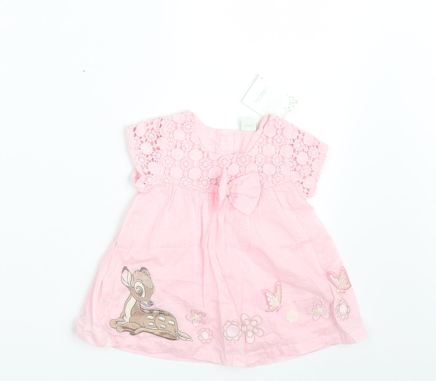 Disney Girls Pink Polka Dot  A-Line  Size 6-9 Months