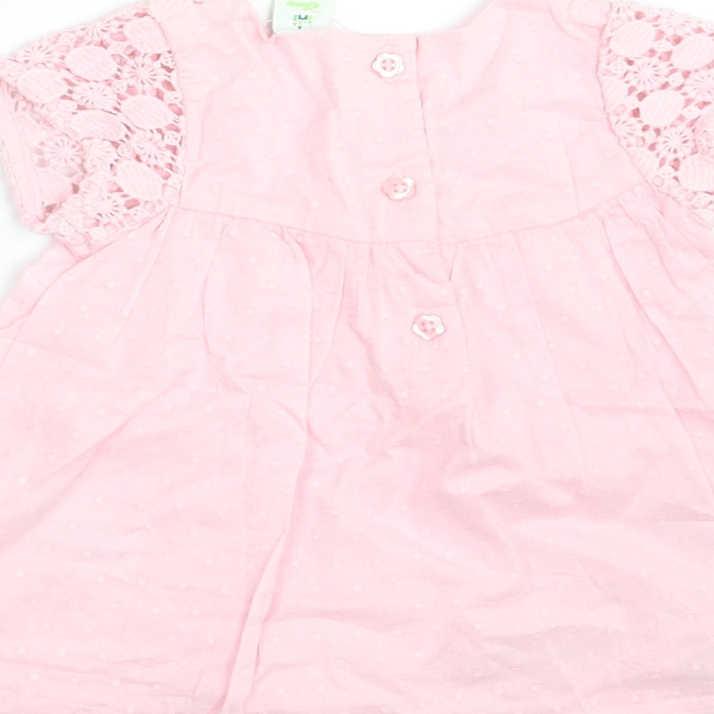 Disney Girls Pink Polka Dot  A-Line  Size 6-9 Months