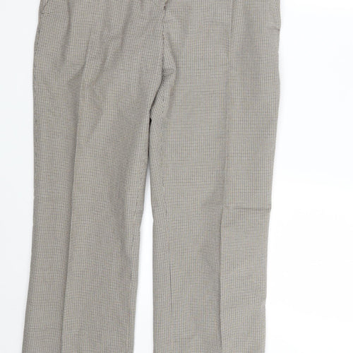 Aquascutum Womens Beige Check  Trousers  Size 10 L30 in