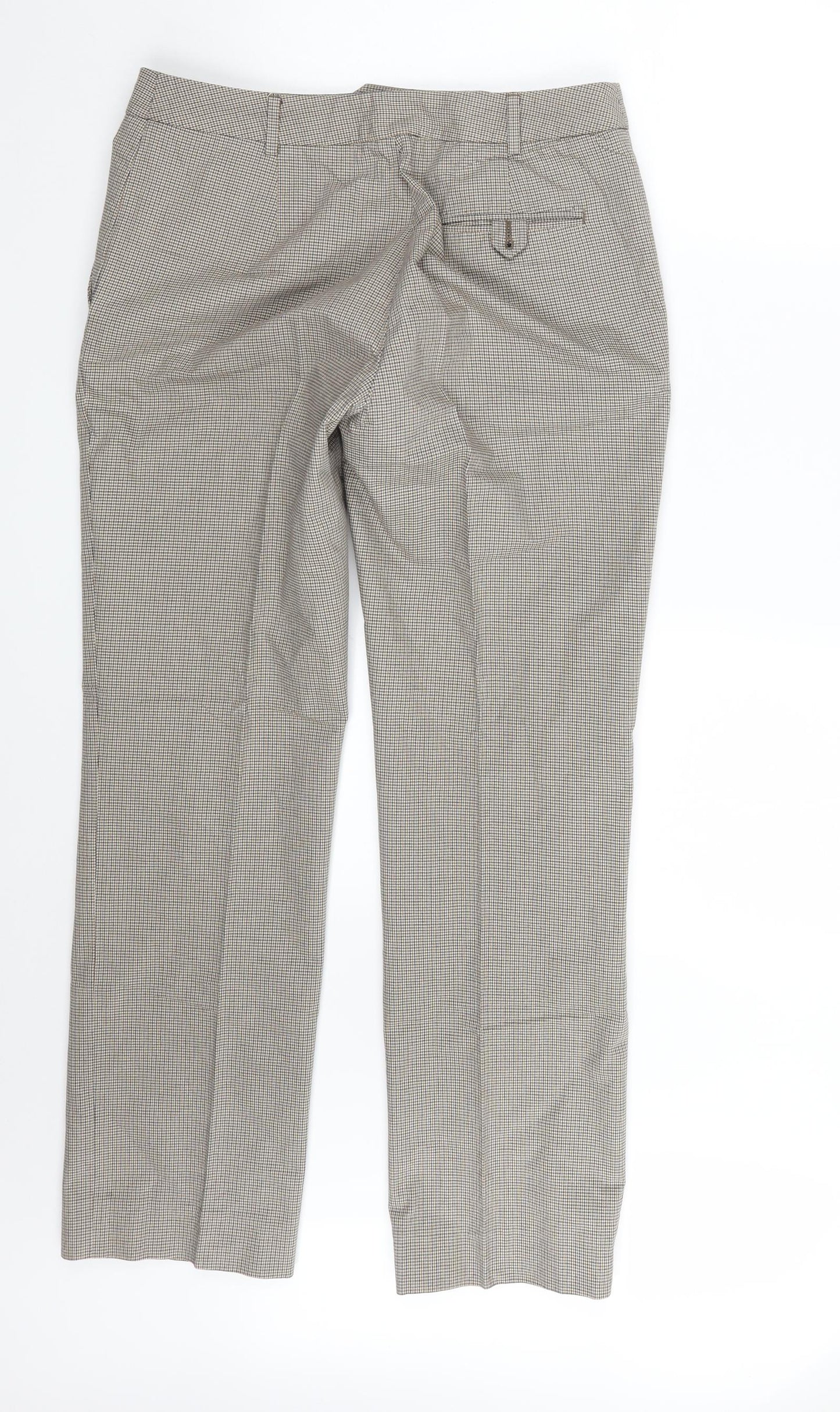 Aquascutum Womens Beige Check  Trousers  Size 10 L30 in