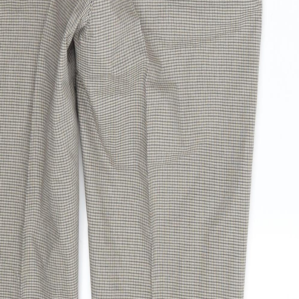 Aquascutum Womens Beige Check  Trousers  Size 10 L30 in