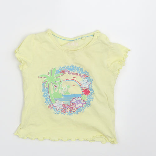 Lupilu Girls Yellow   Basic T-Shirt Size 12-18 Months
