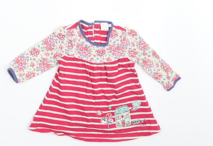 Mini Club Girls Pink Floral T-Shirt Dress Size 6-9 Months