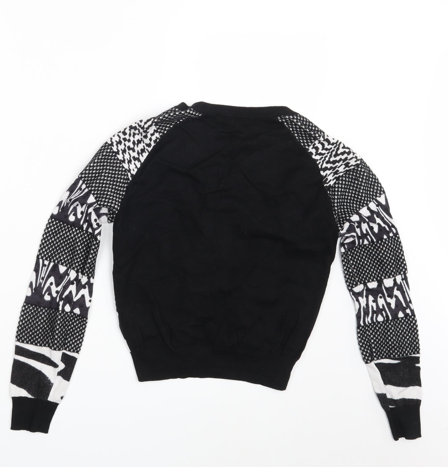 Karen Millen Womens Black Geometric  Cardigan Jumper Size 4