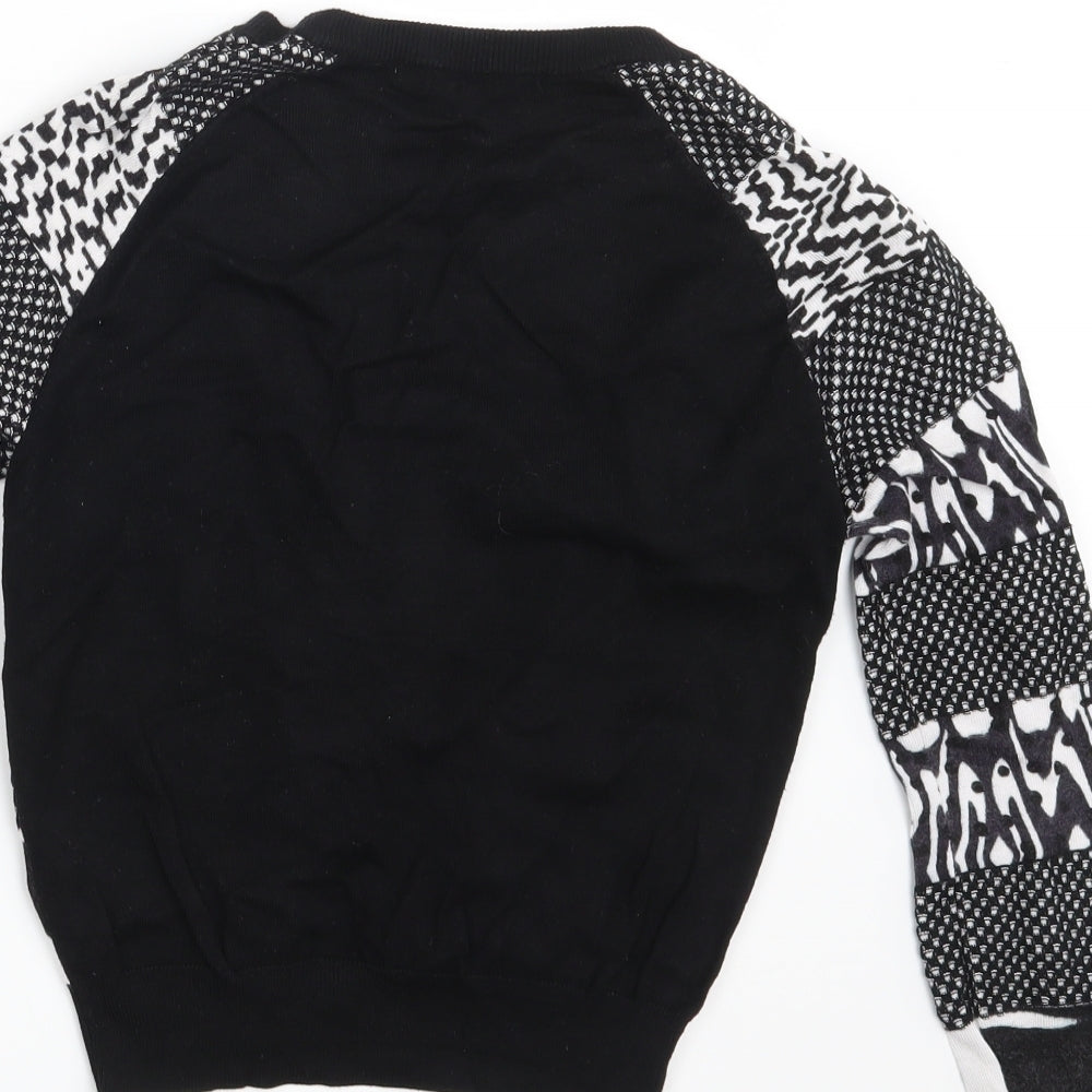 Karen Millen Womens Black Geometric  Cardigan Jumper Size 4