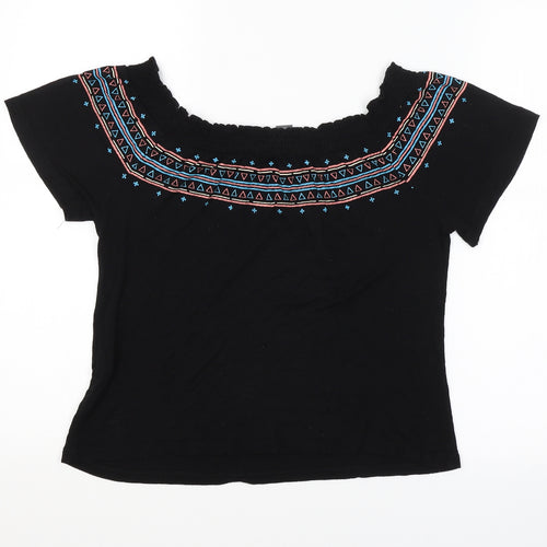 Primark Womens Black Argyle/Diamond  Basic Blouse Size 8
