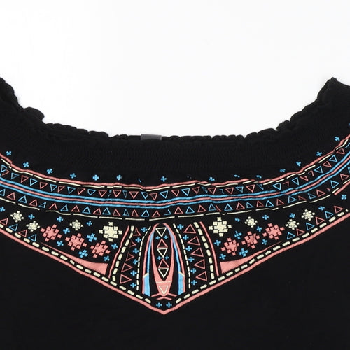Primark Womens Black Argyle/Diamond  Basic Blouse Size 8