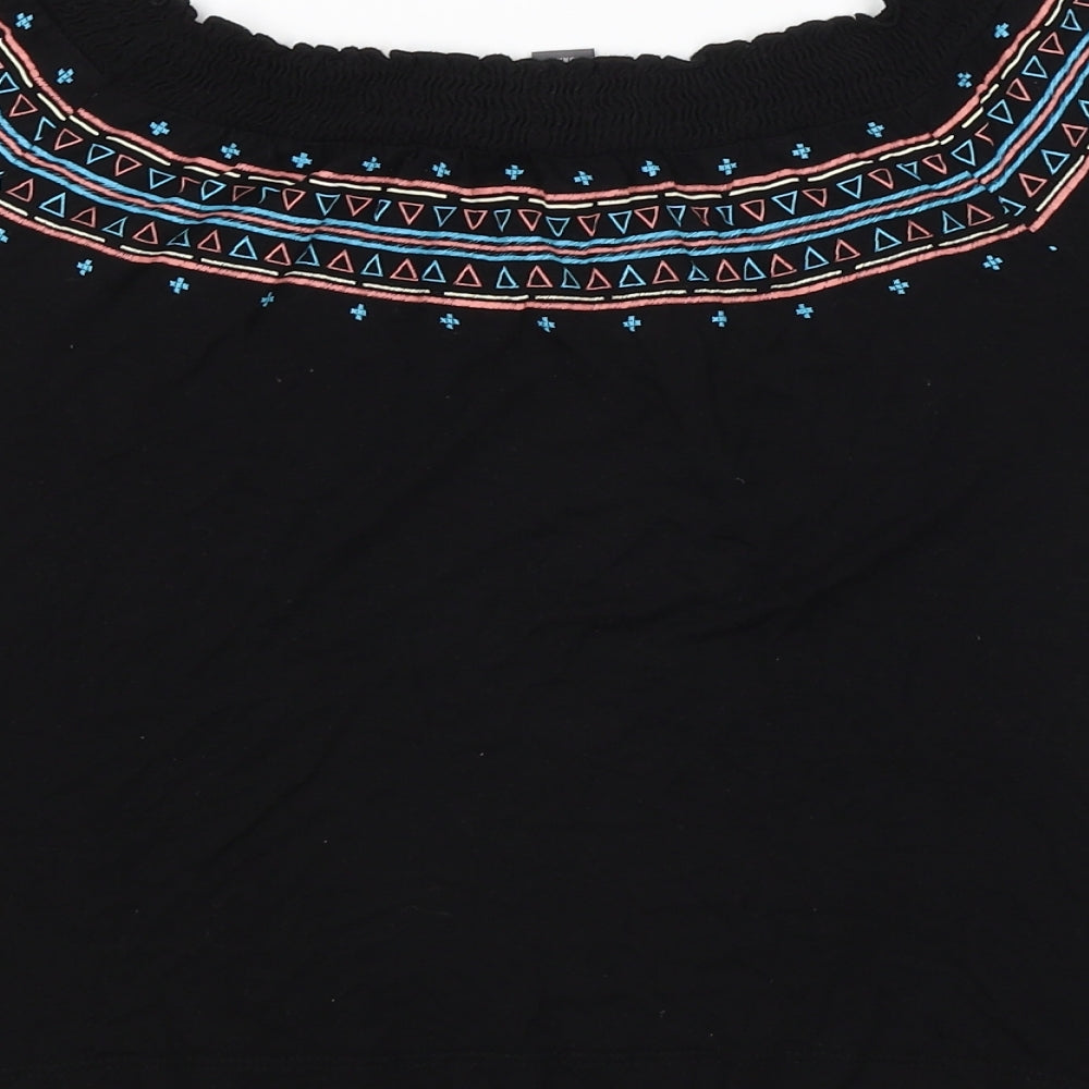 Primark Womens Black Argyle/Diamond  Basic Blouse Size 8