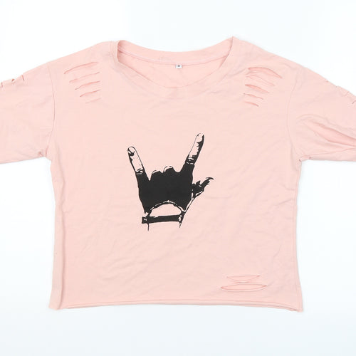 Preworn Womens Pink   Cropped T-Shirt Size M