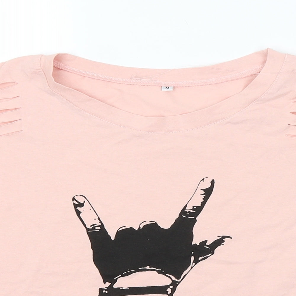 Preworn Womens Pink   Cropped T-Shirt Size M