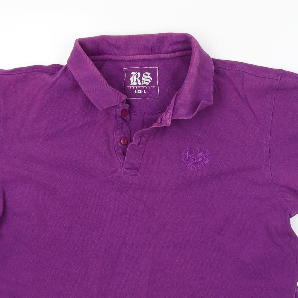 ROCKY STAR Mens Purple    Polo Size L