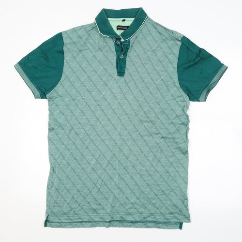 Austin Reed Mens Green Argyle/Diamond   Polo Size L
