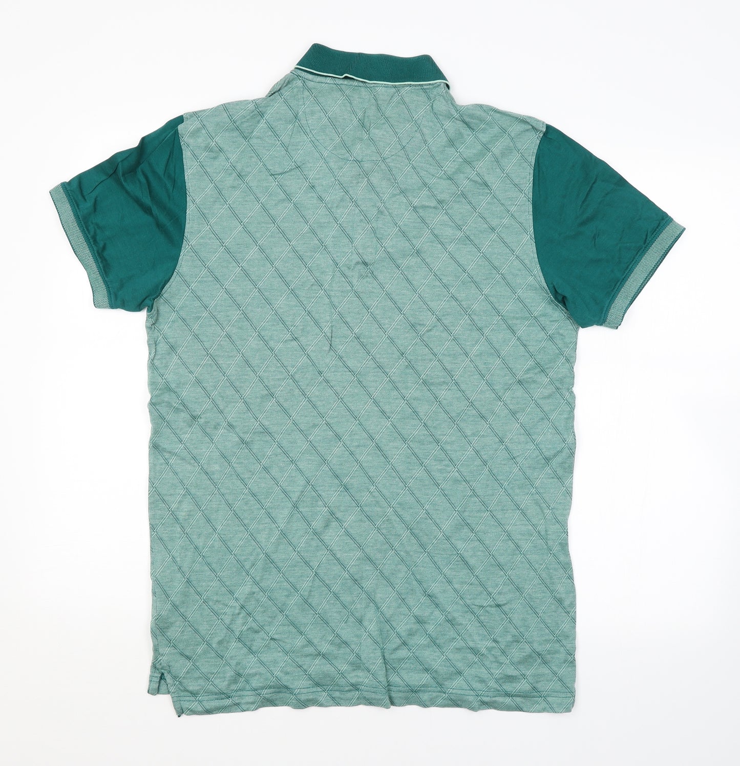 Austin Reed Mens Green Argyle/Diamond   Polo Size L