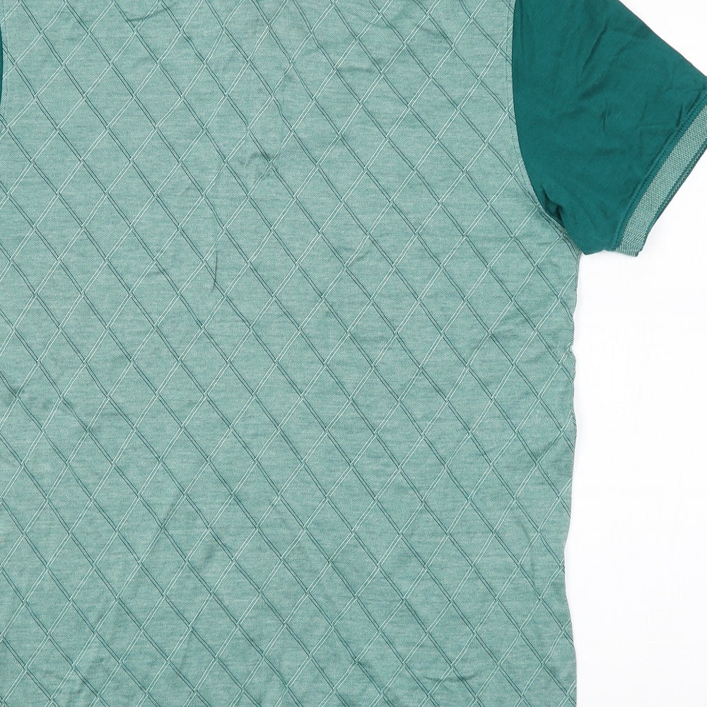 Austin Reed Mens Green Argyle/Diamond   Polo Size L