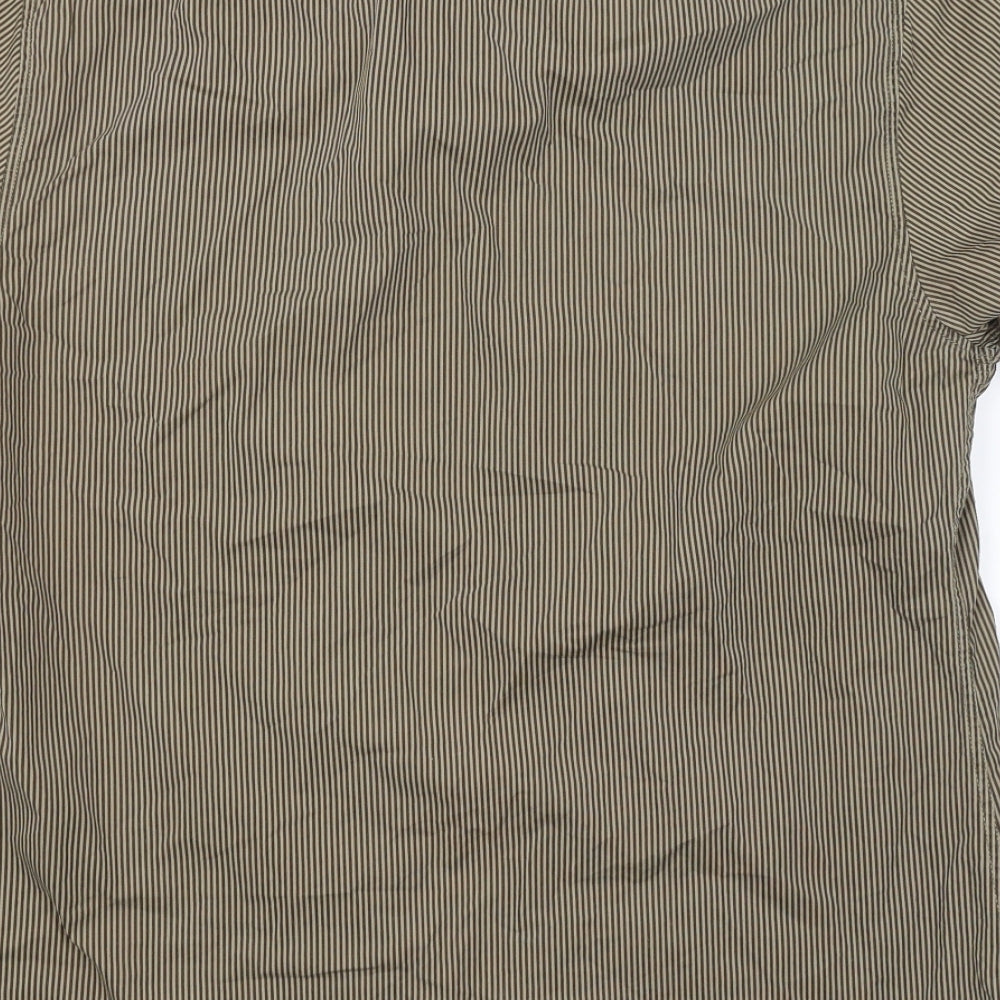 Preworn Mens Green Striped   Button-Up Size M