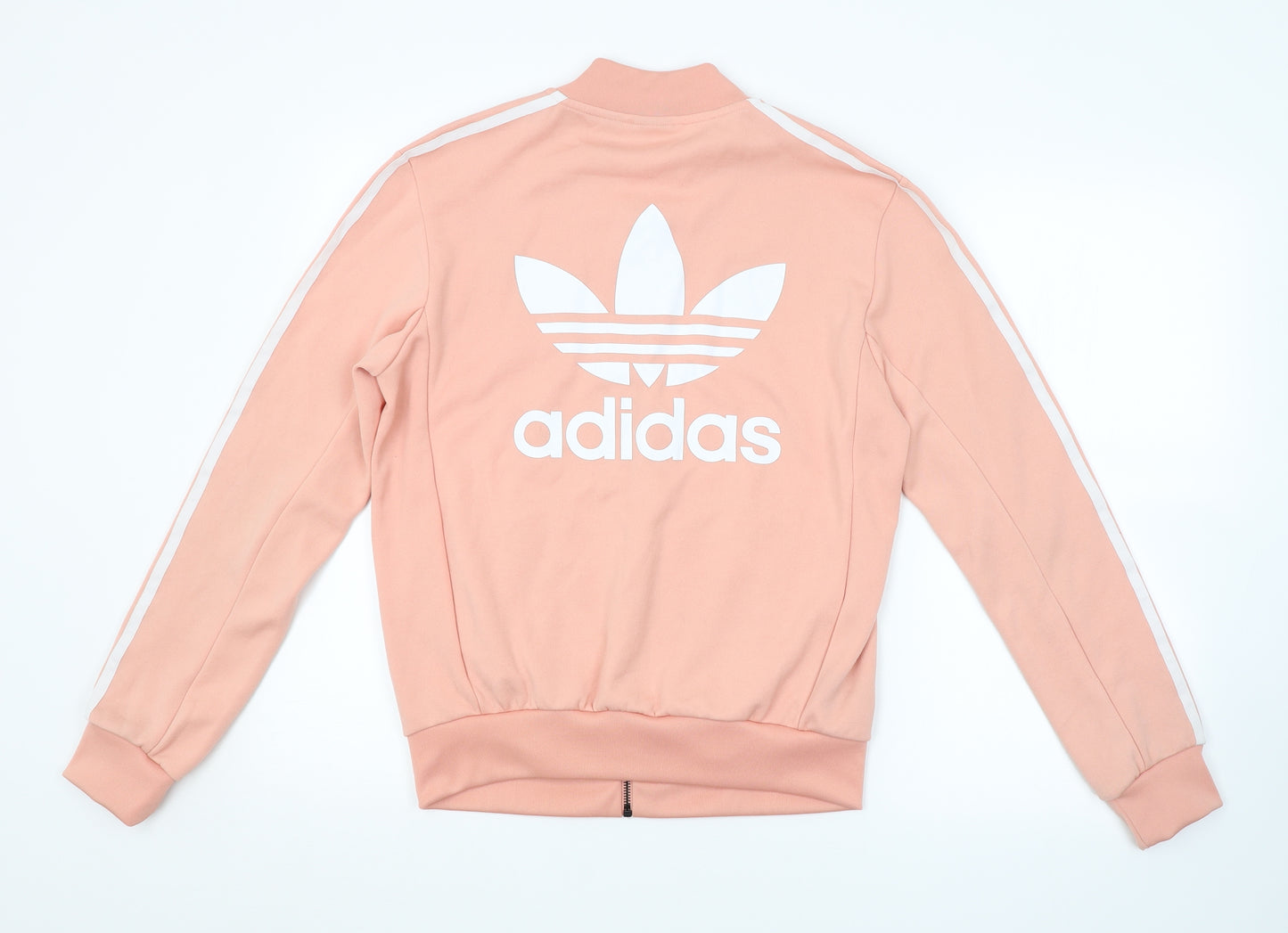 adidas Womens Pink Striped  Full Zip Sweatshirt Size 8