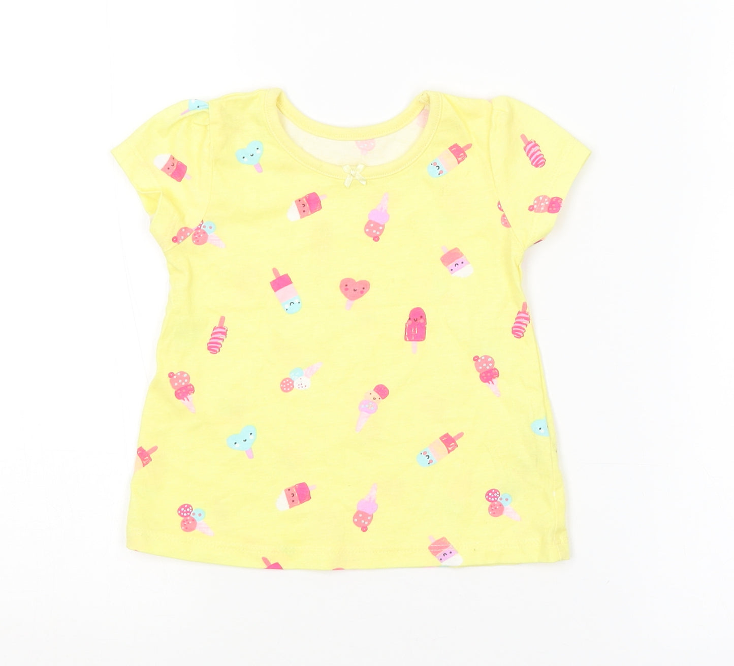 George Baby Yellow Geometric  Basic T-Shirt Size 6-9 Months
