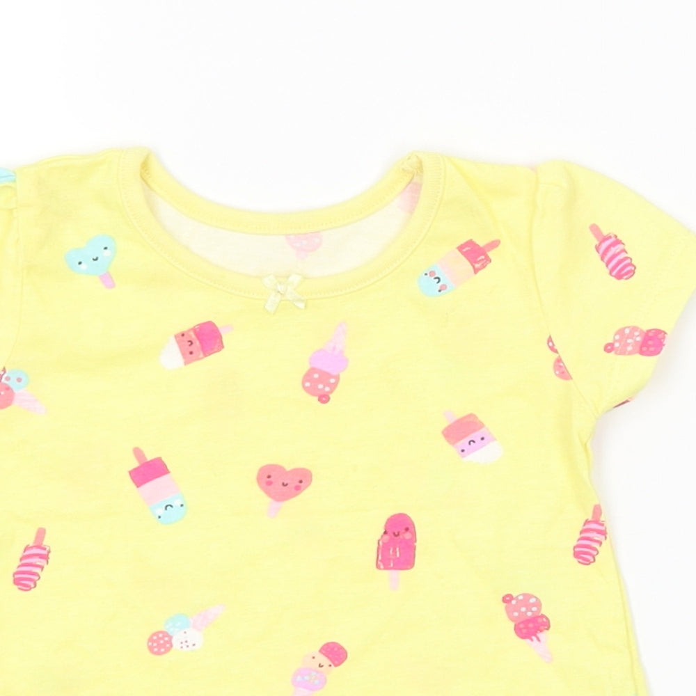 George Baby Yellow Geometric  Basic T-Shirt Size 6-9 Months