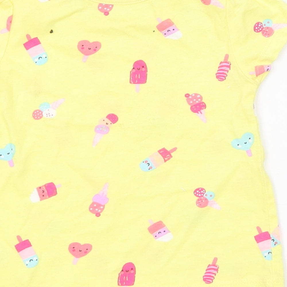 George Baby Yellow Geometric  Basic T-Shirt Size 6-9 Months