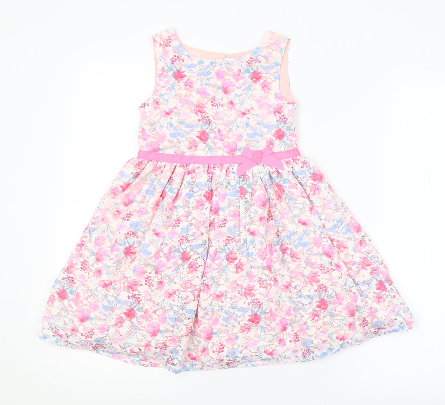 Primark Girls Pink Floral  A-Line  Size 4-5 Years