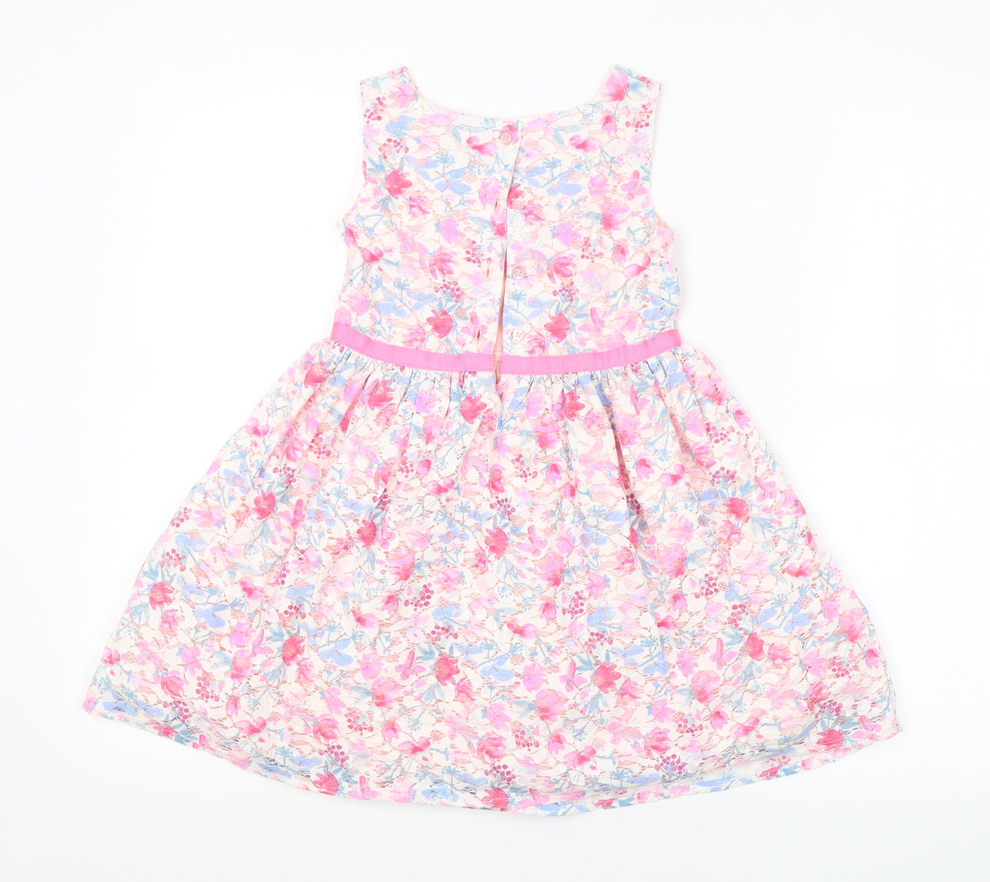 Primark Girls Pink Floral  A-Line  Size 4-5 Years