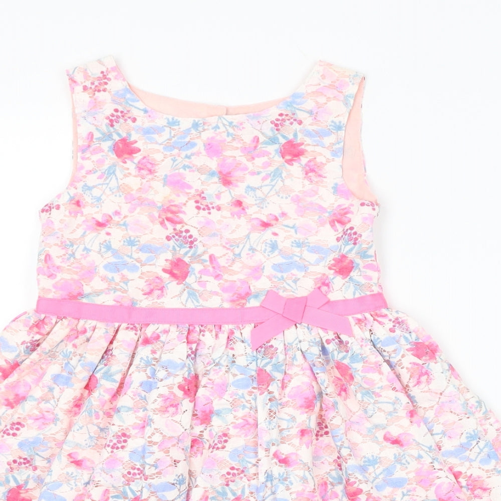 Primark Girls Pink Floral  A-Line  Size 4-5 Years