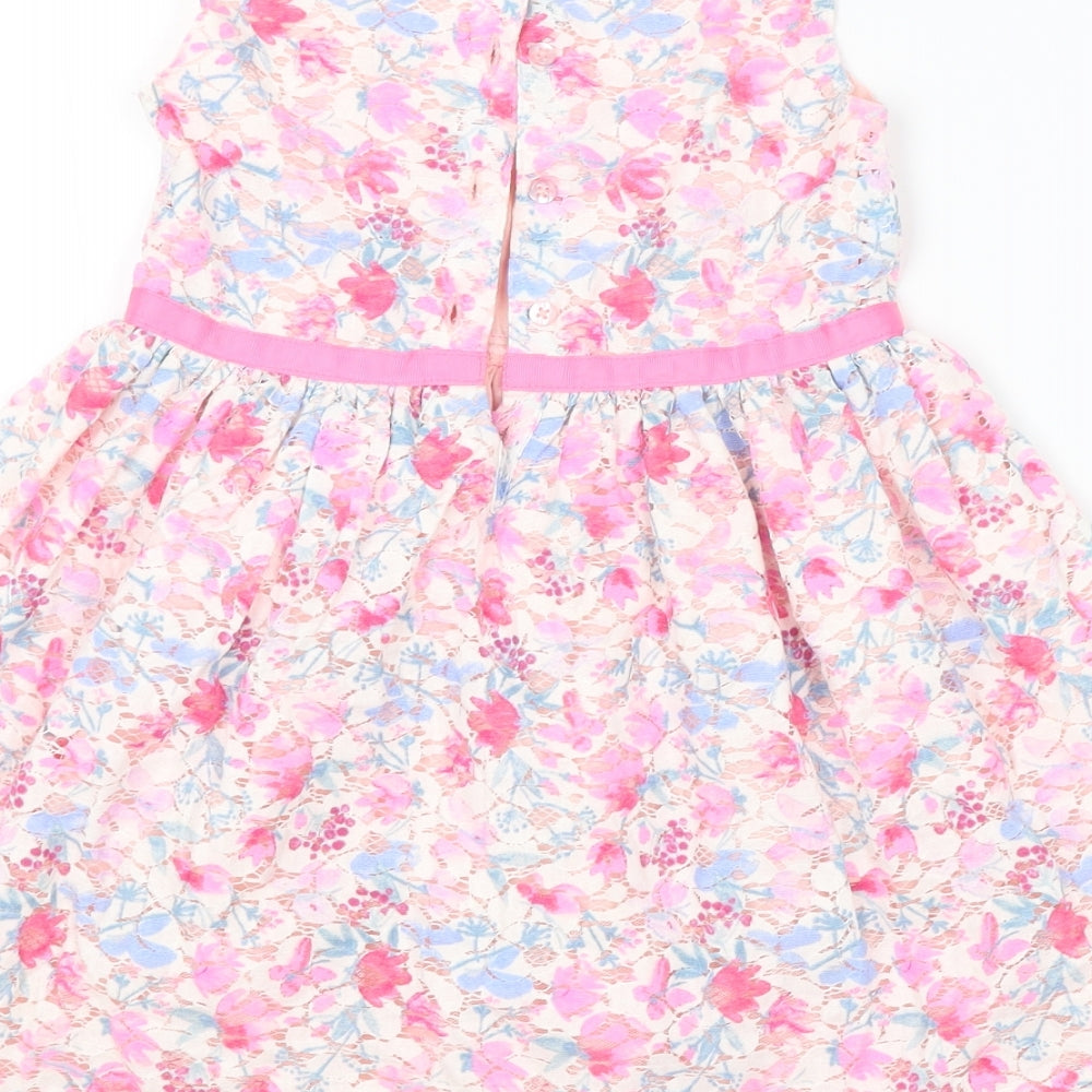 Primark Girls Pink Floral  A-Line  Size 4-5 Years