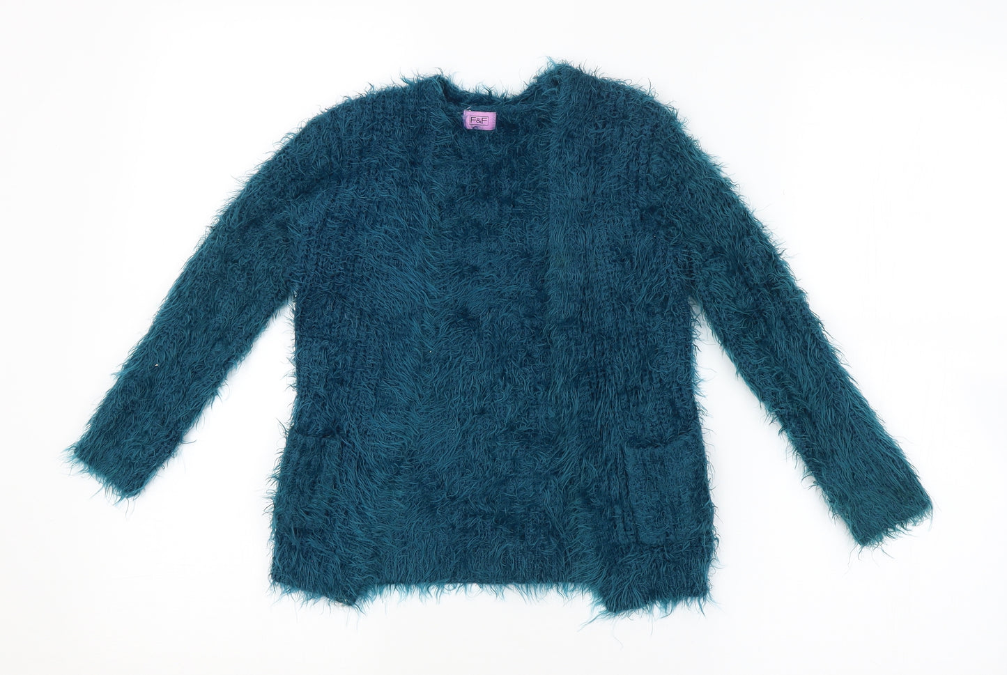 F&F Girls Blue   Cardigan Jumper Size 7-8 Years