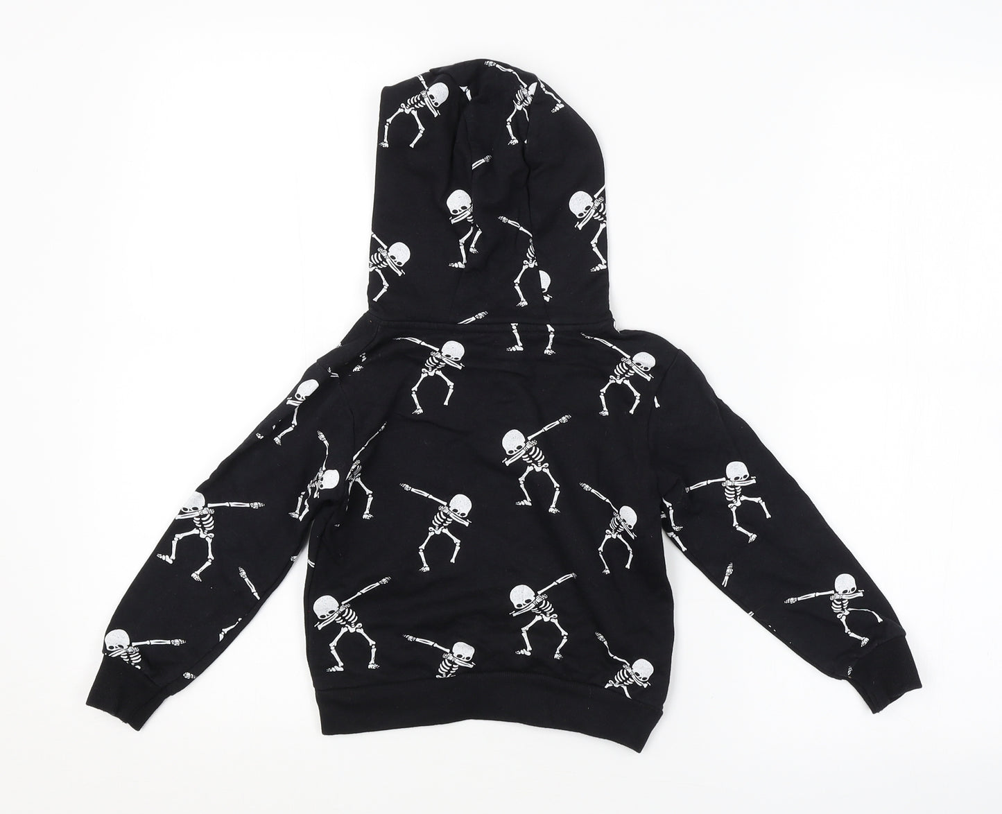 Preworn Boys Black Geometric  Pullover Hoodie Size 3-4 Years