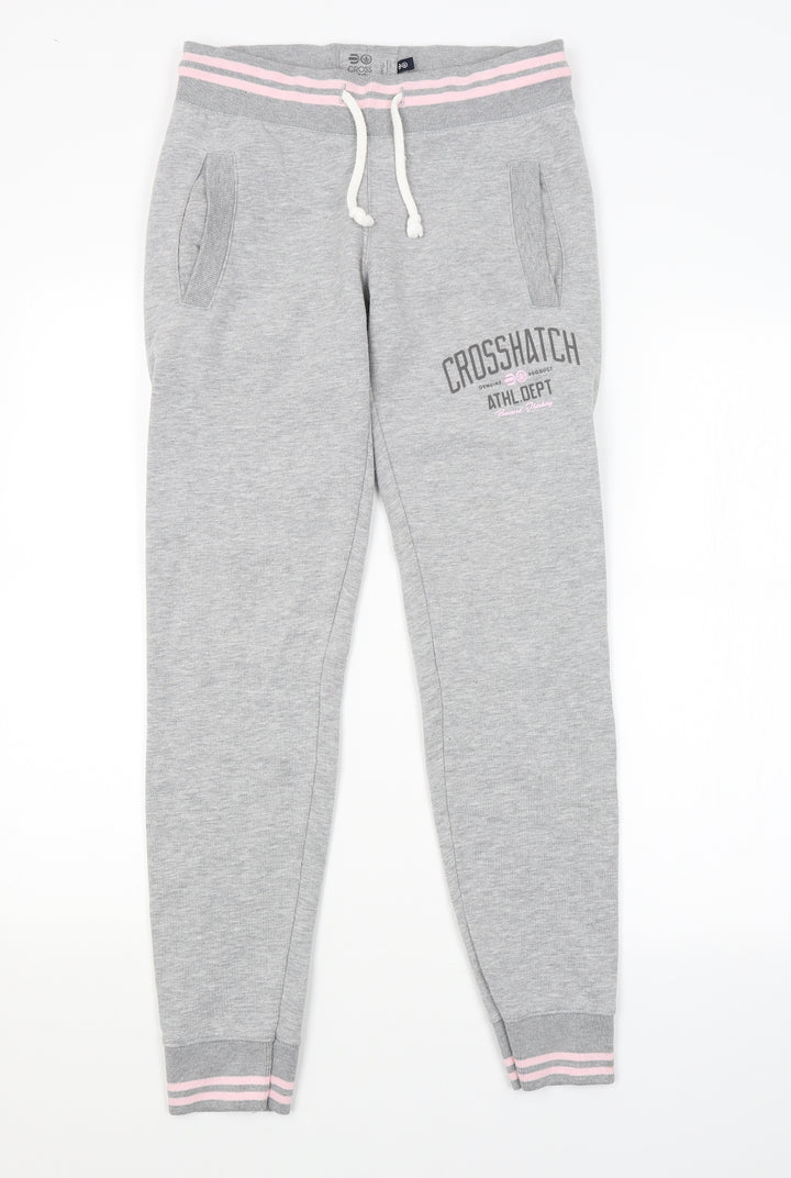 Crosshatch Womens Grey Striped Sweatpants Trousers Size XS L28 in
