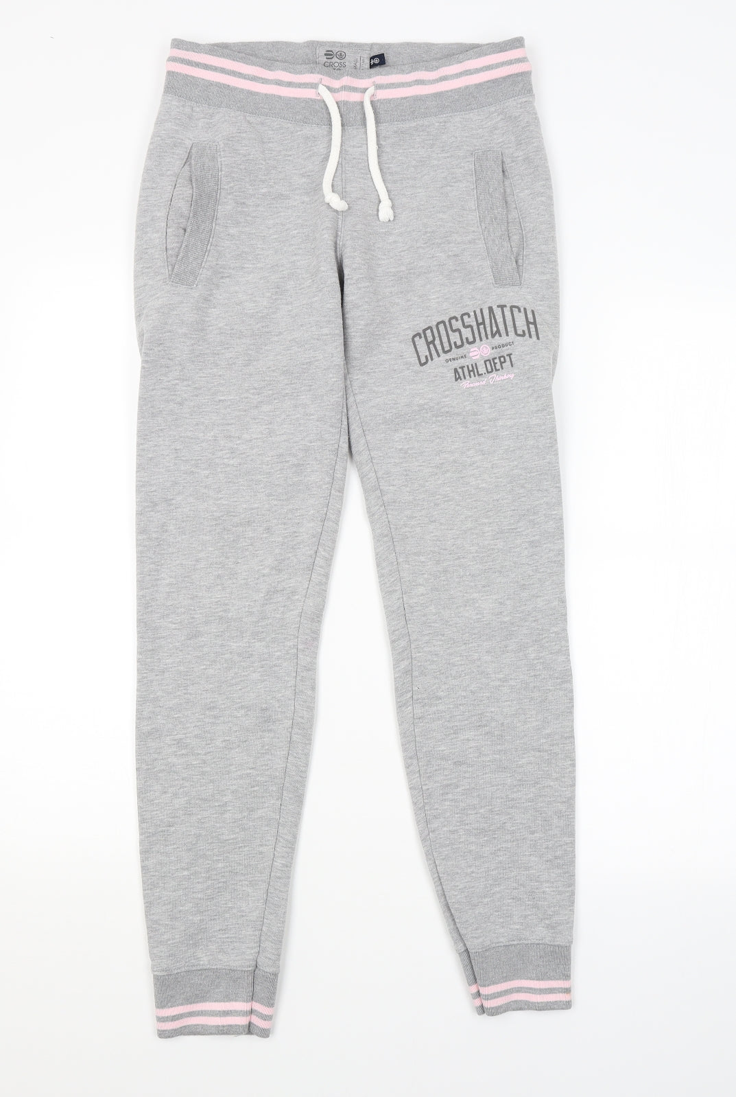 Crosshatch Womens Grey Striped  Sweatpants Trousers Size XS L28 in