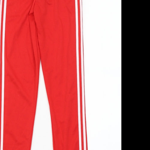 Preworn Womens Red Striped  Track Pants Trousers Size S L27 in