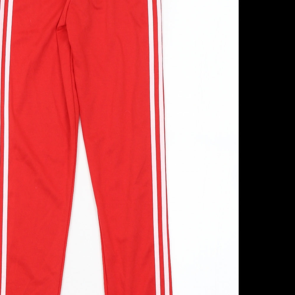 Preworn Womens Red Striped  Track Pants Trousers Size S L27 in