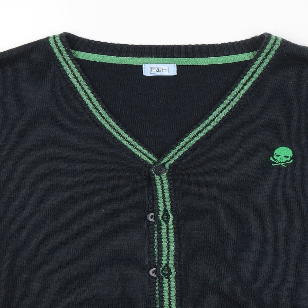 F&F Boys Green   Cardigan Jumper Size 9-10 Years