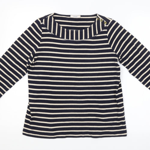 M&S Womens Blue Striped  Pullover Jumper Size 12