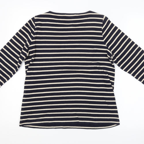 M&S Womens Blue Striped  Pullover Jumper Size 12