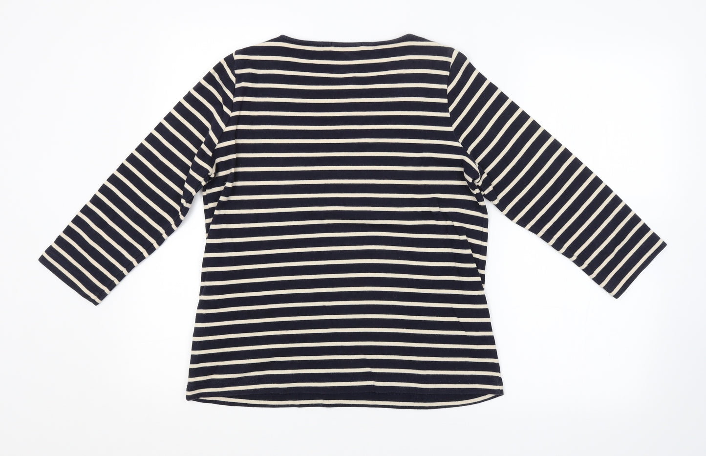 M&S Womens Blue Striped  Pullover Jumper Size 12
