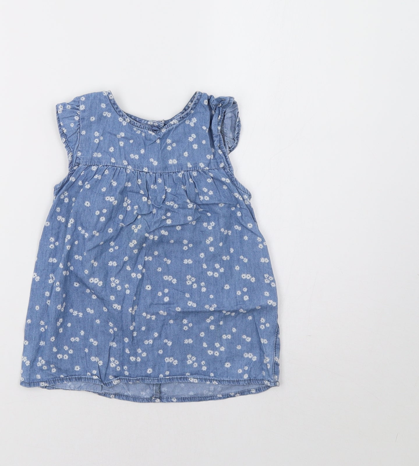 Little Kids Girls Blue Floral  A-Line  Size 3-4 Years