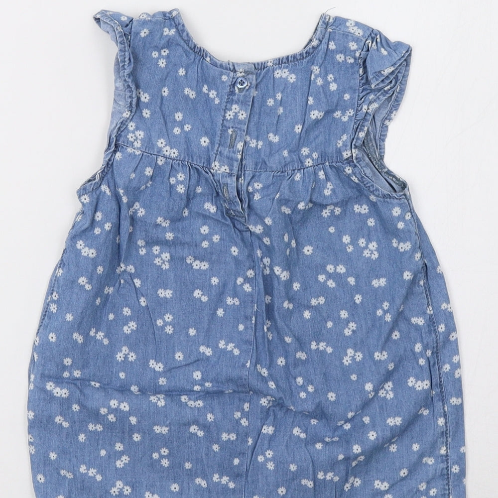 Little Kids Girls Blue Floral  A-Line  Size 3-4 Years