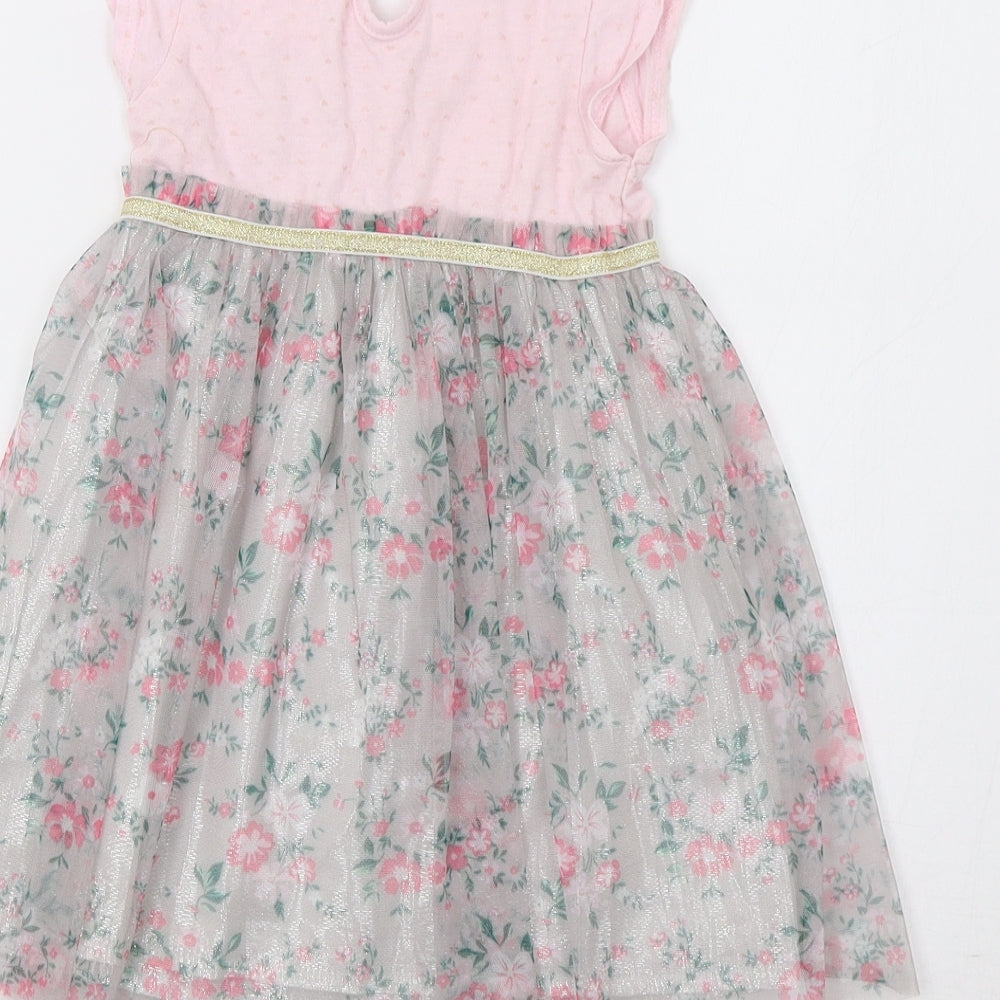 So Cute Baby Pink Floral  Fit & Flare  Size 18-24 Months