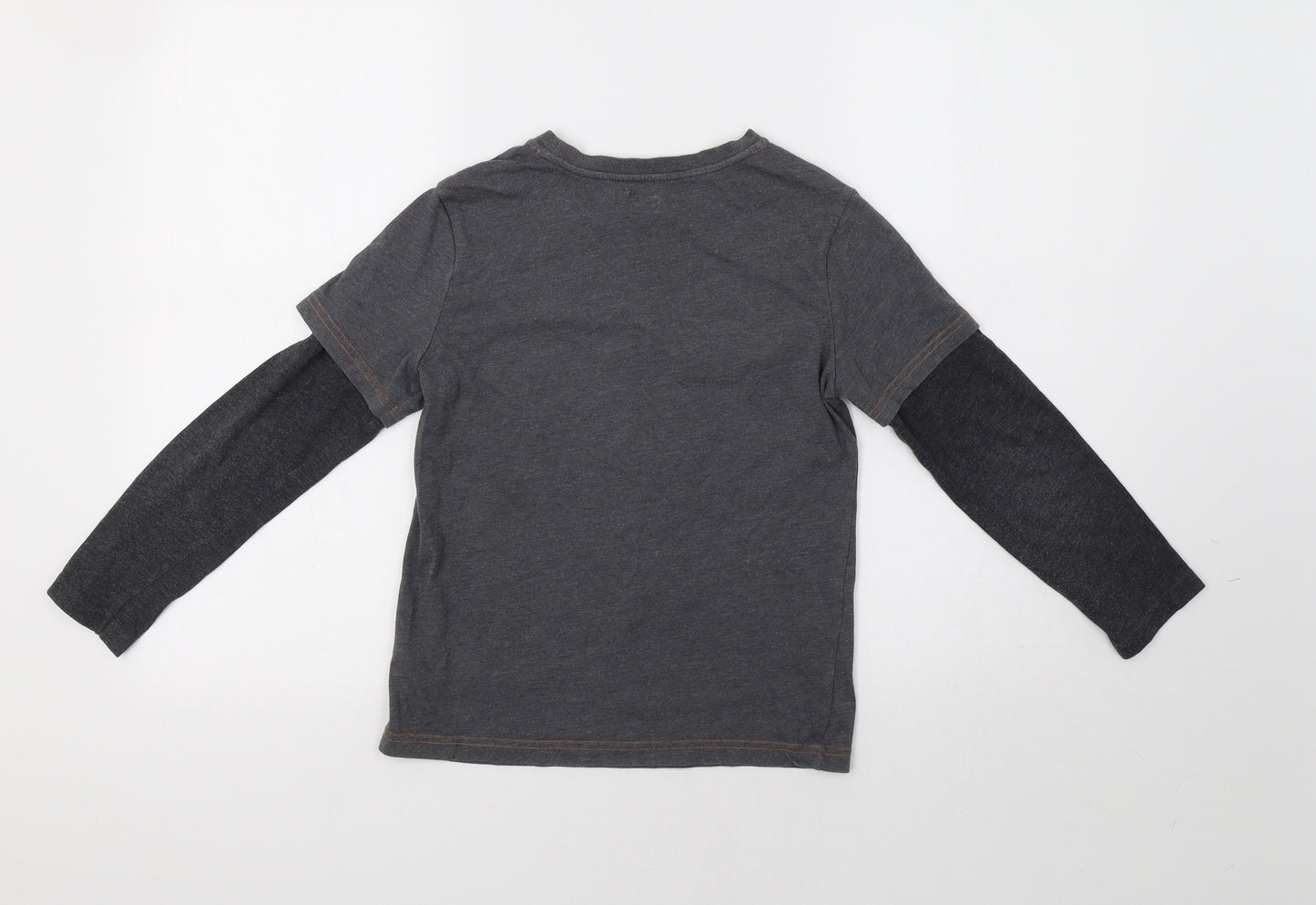 F&F Boys Grey Geometric  Basic T-Shirt Size 9-10 Years