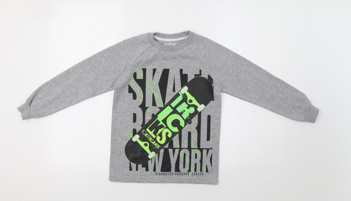 By Lid-ma-r Boys Grey Pullover Sweatshirt Size 7-8 Years - Skate