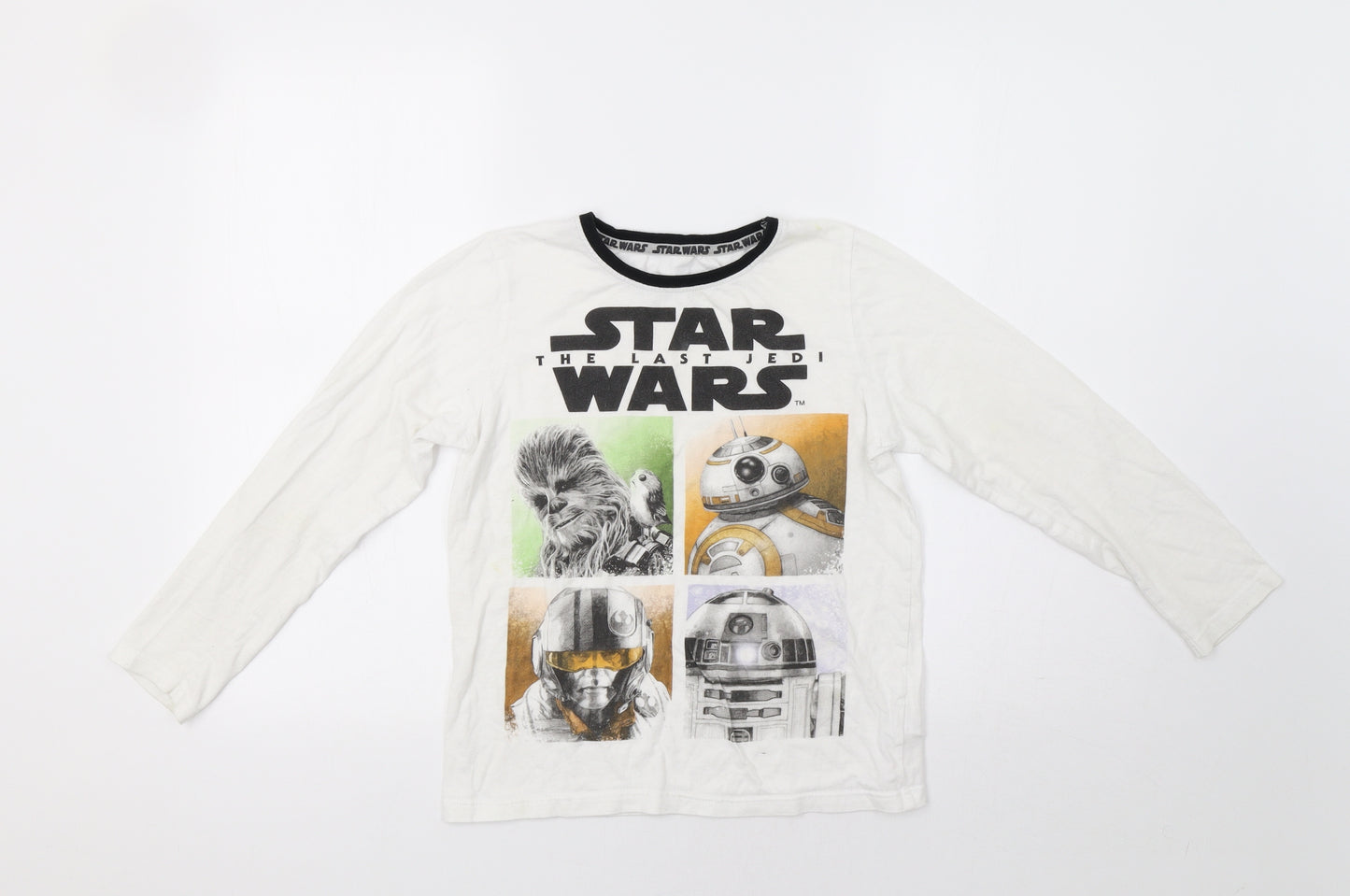 Star Wars Boys White   Basic T-Shirt Size 10 Years  - Star Wars