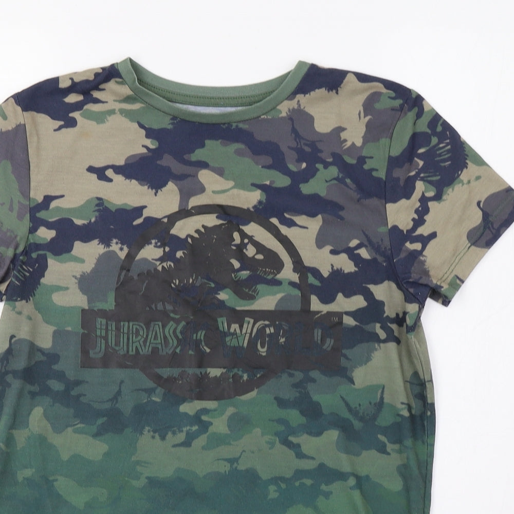 Primark Boys Green Camouflage  Basic T-Shirt Size 11 Years  - Jurrasic World